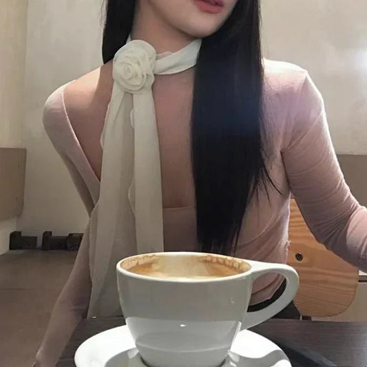 وشاح وردي بلون موحد